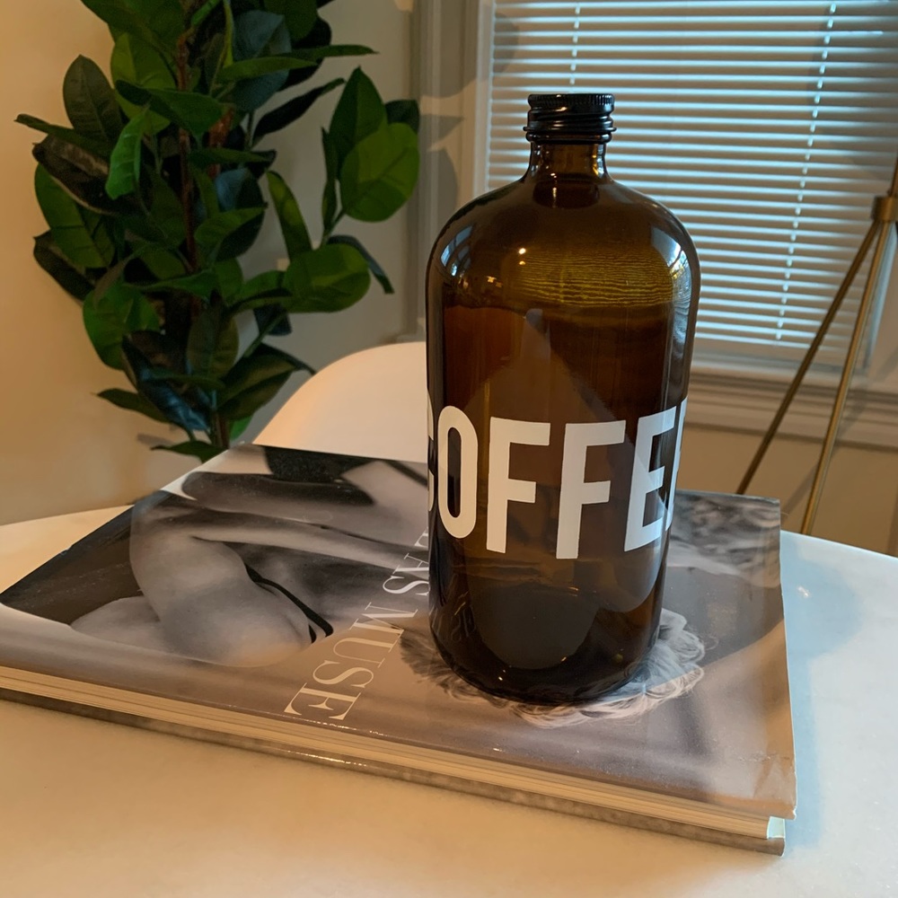 Amber Glass Coffee Bottle for Coffee and Cold Brew